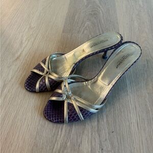 Dolce & Gabbana Luxurious Purple and Gold Heels
